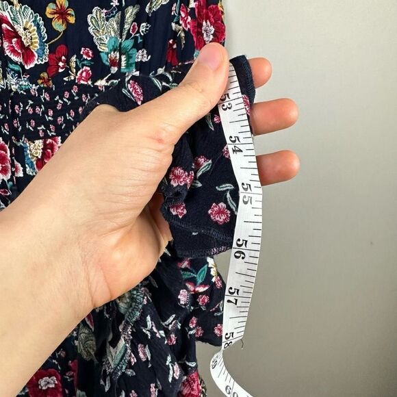 Bila boho floral asymmetrical hem Smocked waist sleeveless maxi dress - Picture 8 of 11